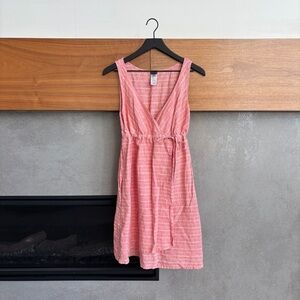 Patagonia Wrap Cotton Mini Dress in Coral Pink, Size 8